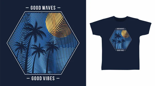 Plaj palmiyeleri çizgi film dizaynı.