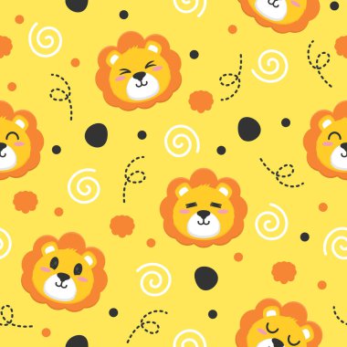 Sevimli aslan çizgi film dizaynı