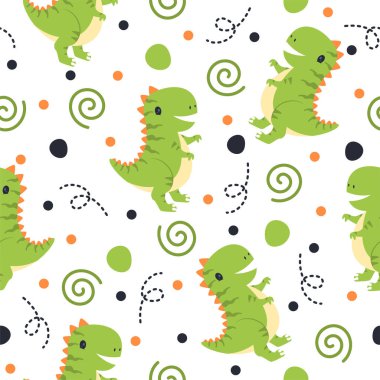 Havalı dinozor çizimi desen tasarımı