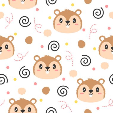 Şirin sincap çizimi desen tasarımı