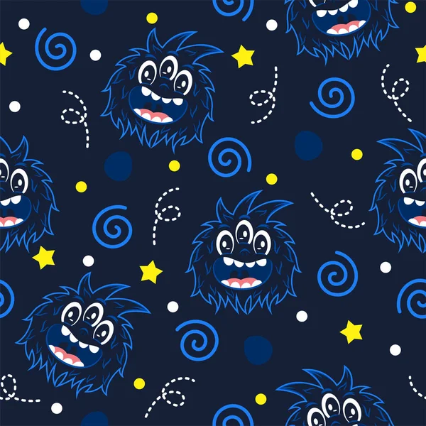 Modèle Illustration Monstres Bleus — Image vectorielle