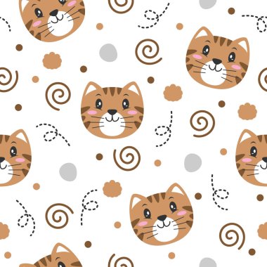 Şirin küçük kedi çizgi film arkaplanı