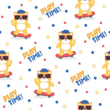 Kedi patenci çizgi film modası desen tasarımı kavramları