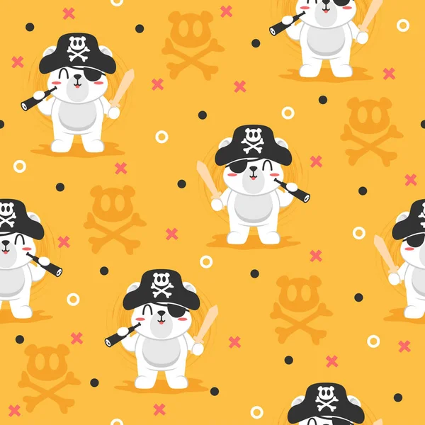 Korsan ayı çizgi film modası model arka plan kavramları.