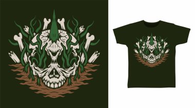 Broken skeleton leaves tshirt design concepts