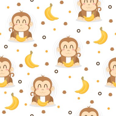 Muz maymunu çizgi film modası arka plan kavramları.