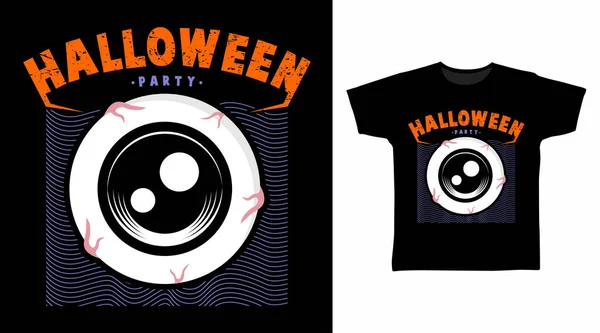 Halloween Ojo Camiseta Diseño — Vector de stock
