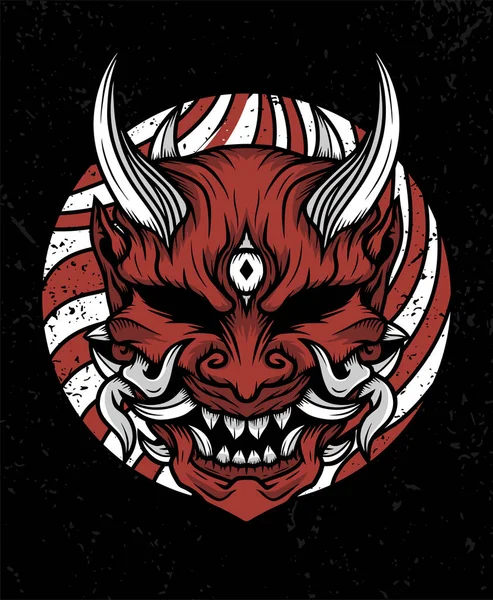 Oni Masque Guerrier Illustration Concepts Conception — Image vectorielle