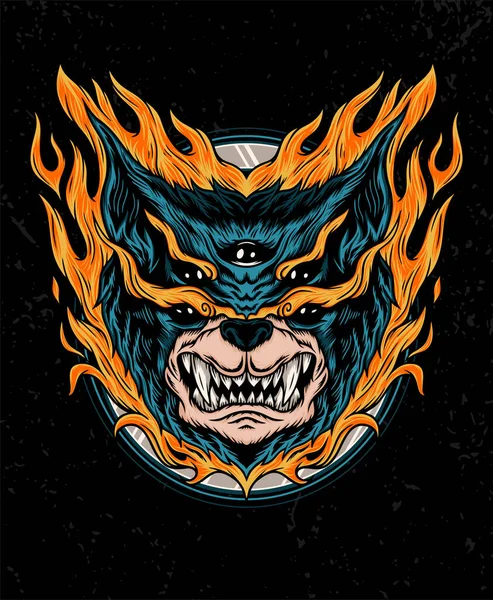 Feuer Monster Illustration Designkonzepte — Stockvektor
