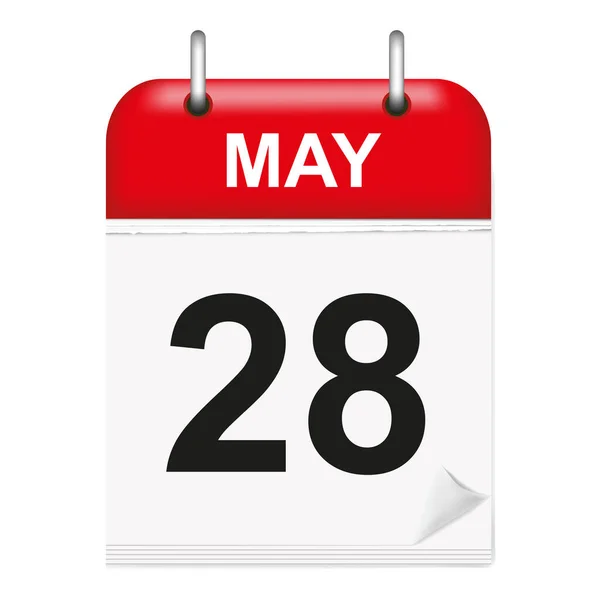 Mei Dagelijkse Kalender Icon Flat Stijl Maand Datum — Stockvector
