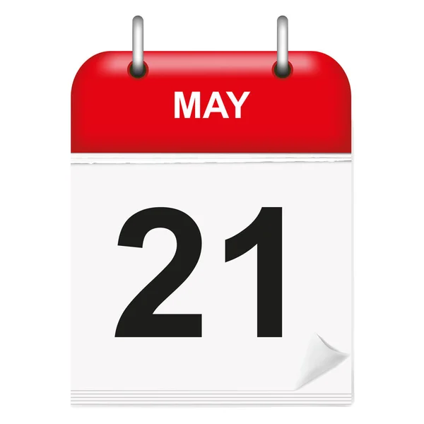 Μαΐου Ημερολόγιο Εικονίδιο Επίπεδο Στυλ Μήνας Και Ημερομηνίαδιάνυσμα Εικονογράφηση — Διανυσματικό Αρχείο