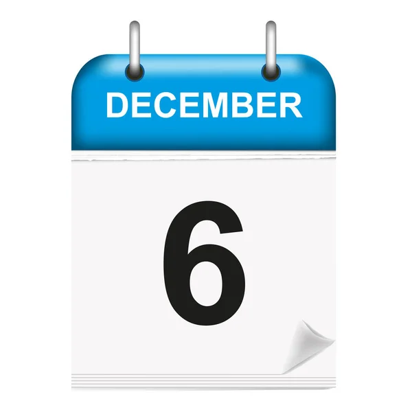 December 6Th Calendar Icon — Stock Vector