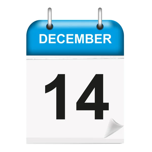 December 14Th_Calendar Icon Vector Illustration — Stock Vector