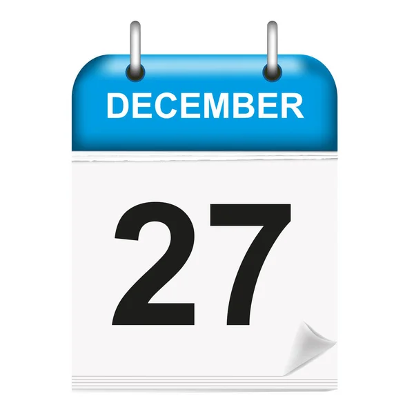 December 27Th Calendar Icon Flat Style Month Date Vector Illustration — Stock Vector