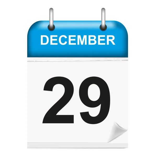 December Kalender Icon Vlakke Stijl Maand Datum Vector Illustratie — Stockvector