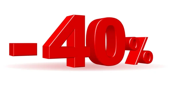 40% discount 3d text, red color