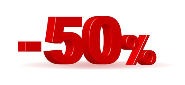 50% discount 3d text, red color