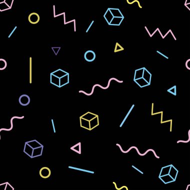 Dikişsiz memphis grafik desen