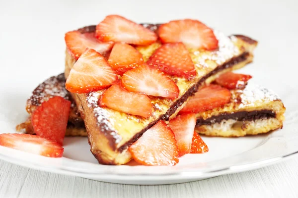 French toast with nutella — Stock Photo, Image