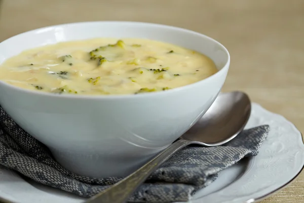 Broccoli e zuppa di cheddar — Foto Stock