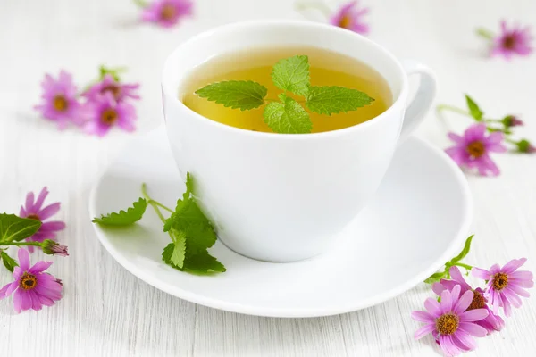 Cups of tea with mint — Stock Photo, Image