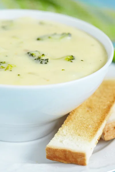 Брокколі і суп з чеддеру — стокове фото