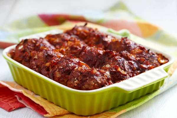 Frikadellen mit Tomatensauce — Stockfoto