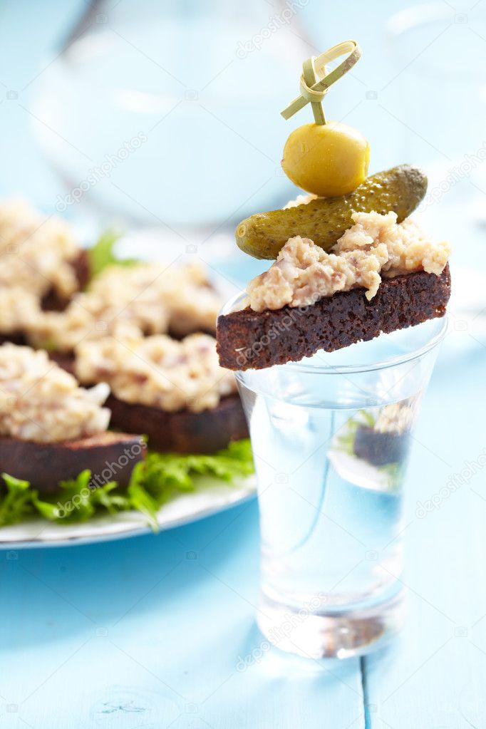 Jewish appetizer with herring