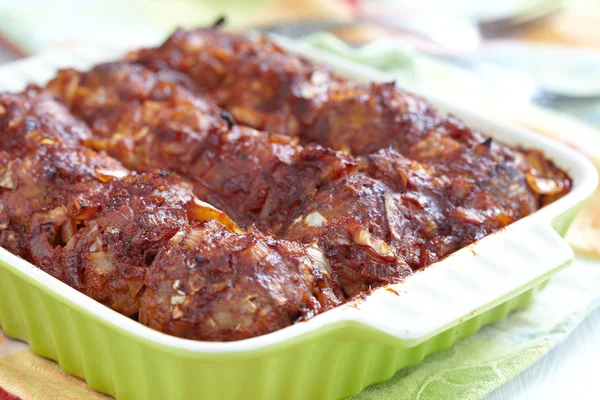 Frikadellen mit Tomatensauce — Stockfoto