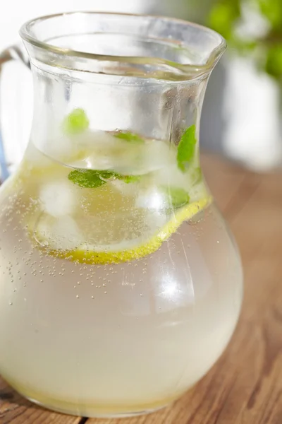 Fresh cold ginger lemonade with ice — Stock Photo, Image