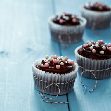 taze ev yapımı çikolata cupcakes