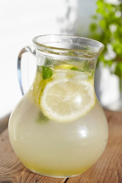 Fresh cold ginger lemonade with ice — Stock Photo, Image