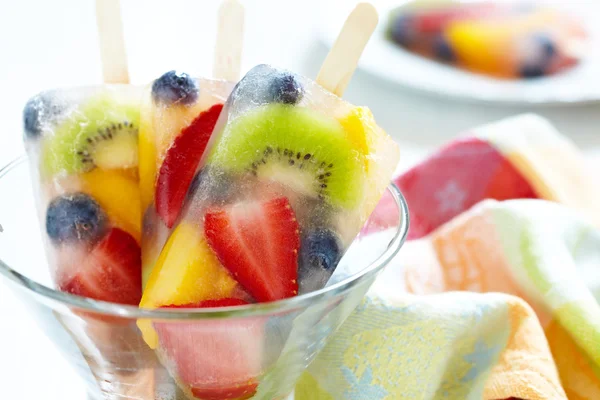 Fruity popsicle sticks — Stock Photo, Image