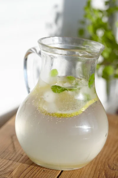 Fresh cold ginger lemonade with ice — Stock Photo, Image