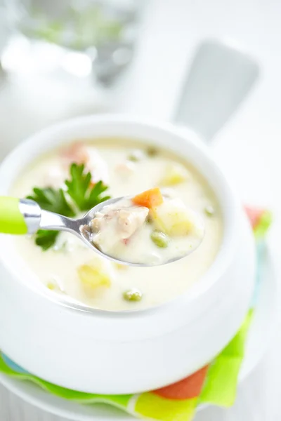 Chicken pot soup — Stock Photo, Image
