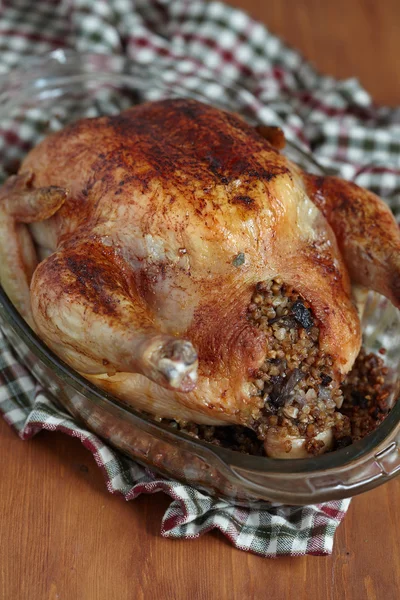 Ayam panggang diisi dengan buckwheat — Stok Foto