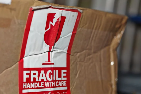 Fragile Handle With Care Sign — Stock Photo, Image