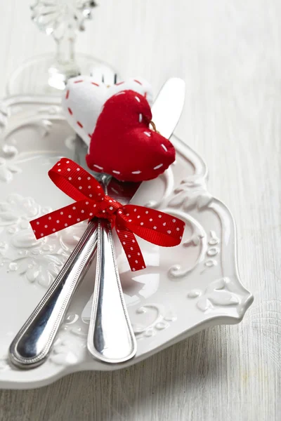 Romantic holiday table setting — Stock Photo, Image