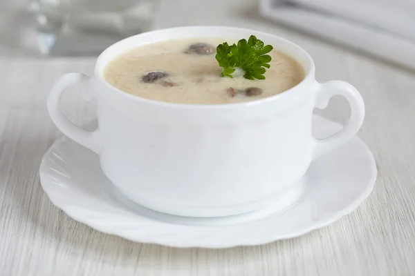 Mushroom cream soup with potato — Stock Photo, Image