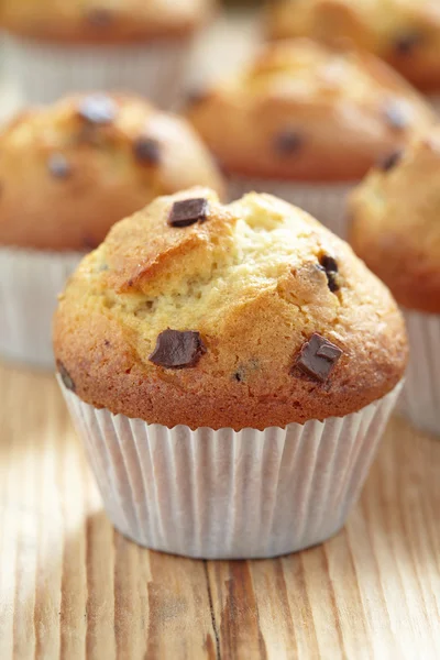 Magdalenas de vainilla con chispas de chocolate —  Fotos de Stock