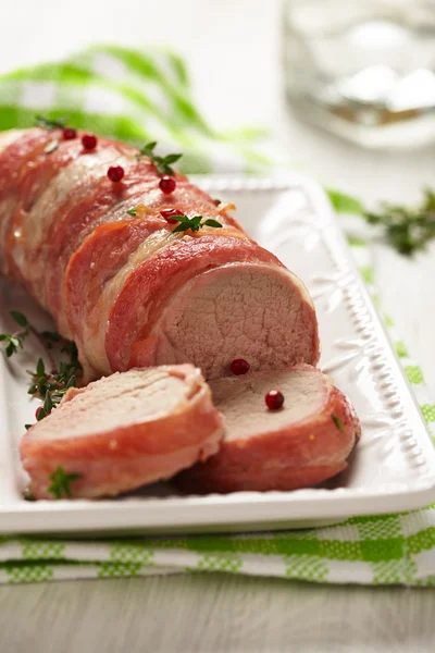 Tenderloin wrapped bacon — Stock Photo, Image