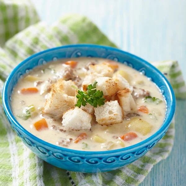 Cheeseburger Soup — Stock Image Cheeseburger Soup Royalty Free Stock Images