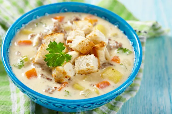 Cheeseburger Soup — Stock Image Cheeseburger Soup Stock Photo