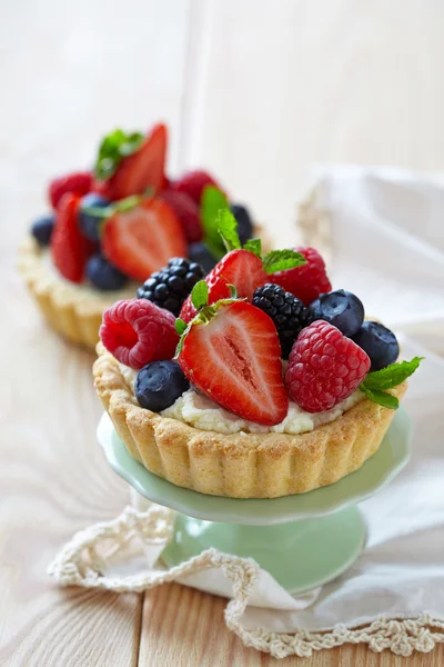 Frische Beerentarte — Stockfoto