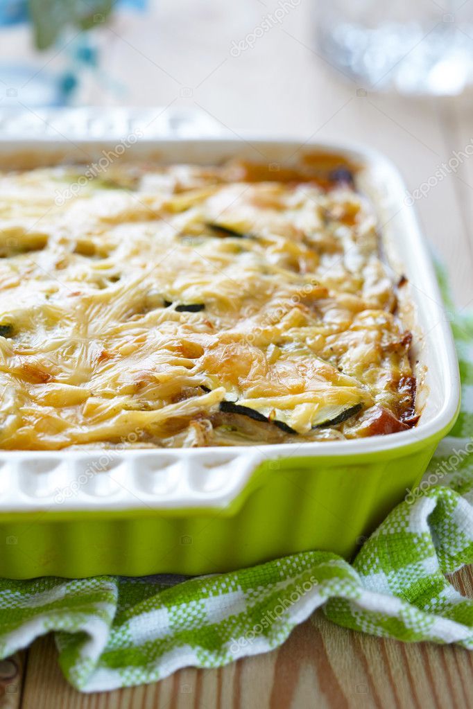 casserole with cabbage and zucchini