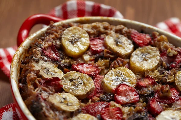 Farina d'avena alla banana alla fragola — Foto Stock