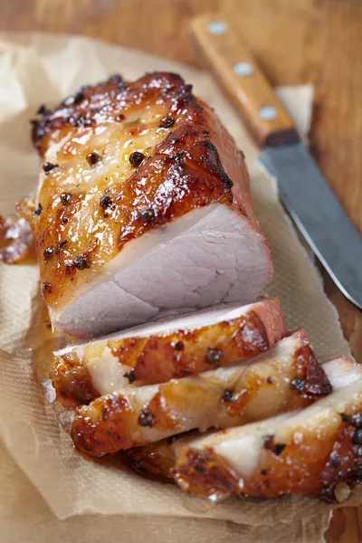 Baked meat with fruit jam and allspice — Stock Photo, Image