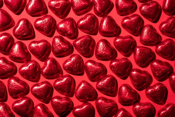 Chocolate Red Heart Sweets for Valentines Day Stockbild
