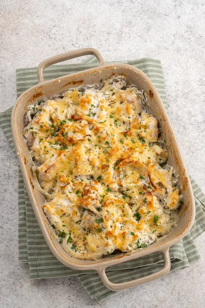 White fish casserole, cauliflower and potato — Stock Photo, Image