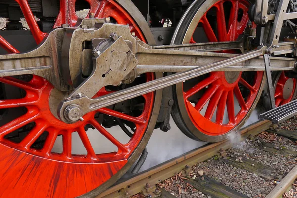Rodas de locomotiva a vapor. — Fotografia de Stock